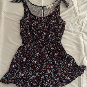 BeBop Floral Jumpsuit - Black and Multicolor